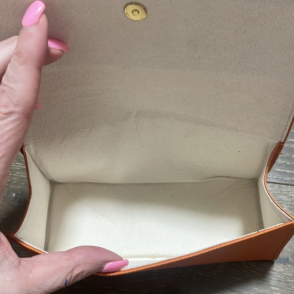 Tory Burch Sunglasses Case Orange Gold New Summer - Picture 5 of 5